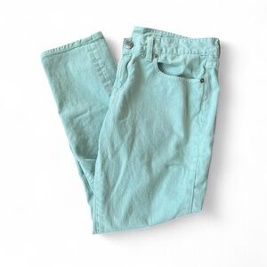 J. Crew Toothpick 32 Ankle Women's Straight Leg Jeans in Mint Green